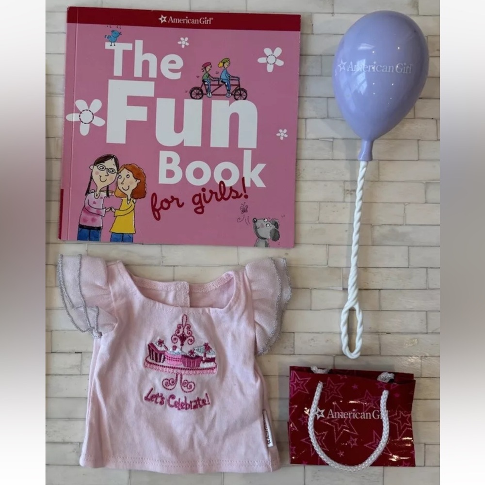 American Girl Birthday Party Goody Bag - Doll T-Shirt, Girl’s Fun Book & Balloon